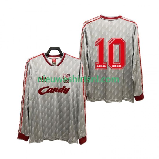 Liverpool Heren Shirt met Bedrukking 10 1989 1991 Retro Uit Lange Mouw