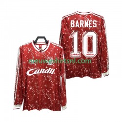 Liverpool Heren Shirt met Bedrukking BARNES 10 1989 1991 Retro Thuis Lange Mouw