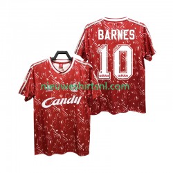 Liverpool Heren Shirt met Bedrukking BARNES 10 1989 1991 Retro Thuis Korte Mouw
