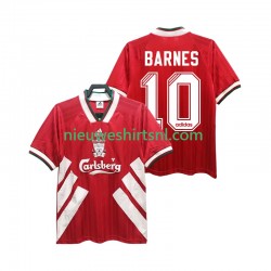 Liverpool Heren Shirt met Bedrukking BARNES 10 1993 1995 Retro Thuis Korte Mouw