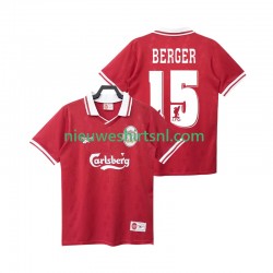 Liverpool Heren Shirt met Bedrukking BERGER 15 1996 1998 Retro Thuis Korte Mouw