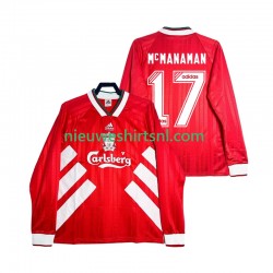 Liverpool Heren Shirt met Bedrukking MCMANAMAN 17 1993 1995 Retro Thuis Lange Mouw