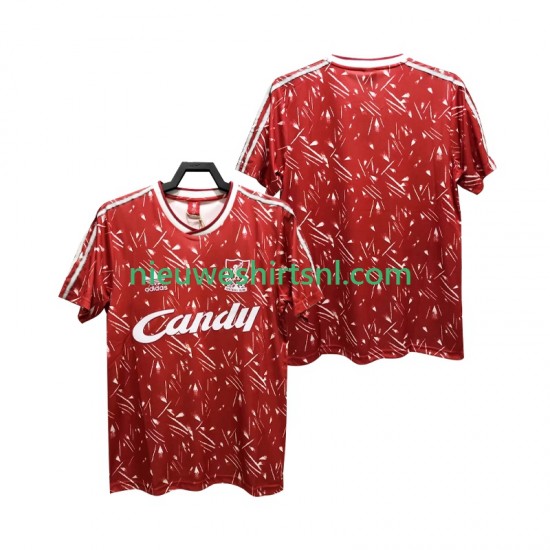 Liverpool Heren Shirt met Bedrukking 1989 1991 Retro Thuis Korte Mouw
