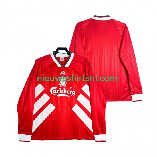 Liverpool Heren Shirt met Bedrukking 1993 1995 Retro Thuis Lange Mouw