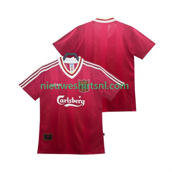 Liverpool Heren Shirt met Bedrukking 1995 1996 Retro Thuis Korte Mouw