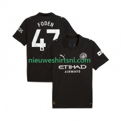 Manchester City Heren Shirt met Bedrukking Phil Foden 47 Uit 2025-2026 Korte Mouw