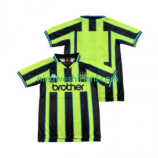 Manchester City Heren Shirt met Bedrukking 1998 Retro Uit 1999 Korte Mouw