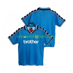 Manchester City Heren Shirt met Bedrukking 1997 1998 Retro Thuis Korte Mouw