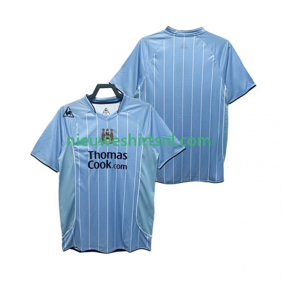 Manchester City Heren Shirt met Bedrukking 2007 Retro Thuis 2008 Korte Mouw