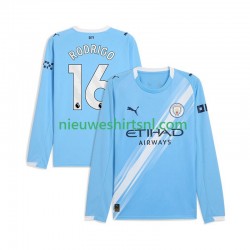 Manchester City Heren Shirt met Bedrukking Rodrigo Hernandez 16 Thuis 2025-2026 Lange Mouw