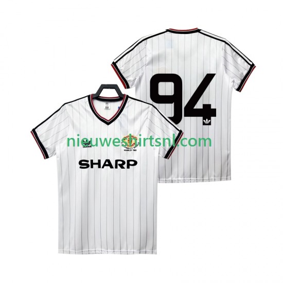 Manchester United Heren Shirt met Bedrukking 94 1983 1984 Retro Uit Korte Mouw