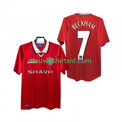 Manchester United Heren Shirt met Bedrukking BECKHAM 7 2000 Retro Thuis 1999 Korte Mouw