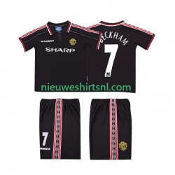 Manchester United Kind Shirt met Bedrukking Beckham 7 1998 Retro Uit 1999 Korte Mouw