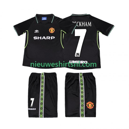 Manchester United Kind Shirt met Bedrukking Beckham 7 1998 Retro Derde 1999 Korte Mouw