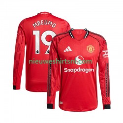 Manchester United Heren Shirt met Bedrukking Bryan Mbeumo 19 Thuis 2025-2026 Lange Mouw