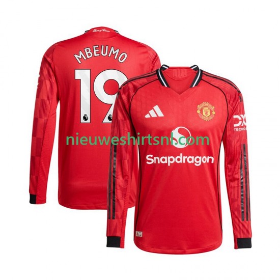 Manchester United Heren Shirt met Bedrukking Bryan Mbeumo 19 Thuis 2025-2026 Lange Mouw
