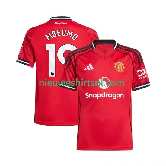 Manchester United Heren Shirt met Bedrukking Bryan Mbeumo 19 Thuis 2025-2026 Korte Mouw