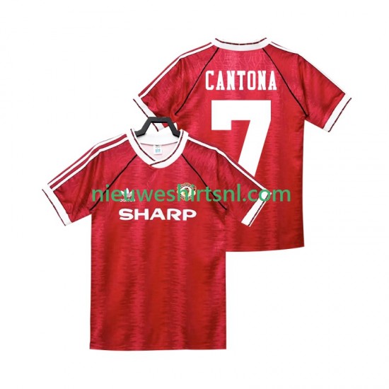 Manchester United Heren Shirt met Bedrukking CANTONA 7 1990 1992 Retro Thuis Korte Mouw