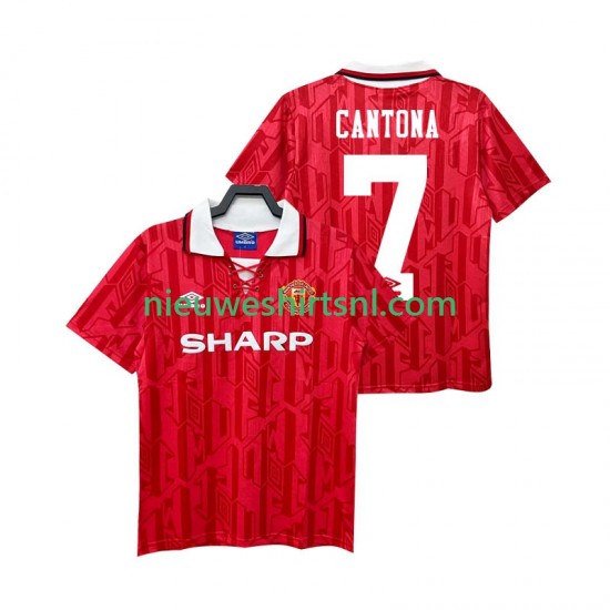 Manchester United Heren Shirt met Bedrukking CANTONA 7 1992 Retro Thuis 1994 Korte Mouw