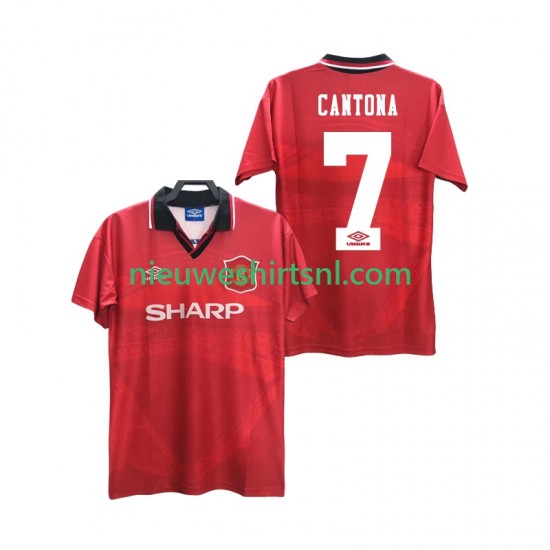 Manchester United Heren Shirt met Bedrukking CANTONA 7 1996 Retro Thuis 1994 Korte Mouw