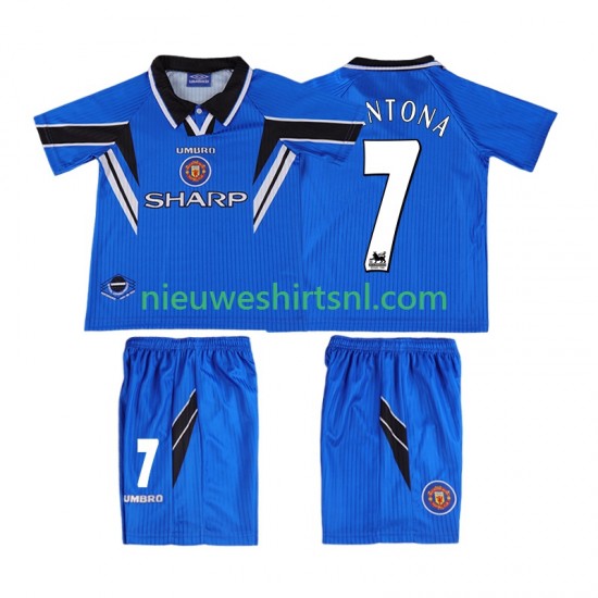 Manchester United Kind Shirt met Bedrukking CONTONA 7 1996 1998 Retro Derde Korte Mouw