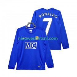 Manchester United Heren Shirt met Bedrukking Cristiano Ronaldo 7 2009 Retro Derde 2008 Lange Mouw