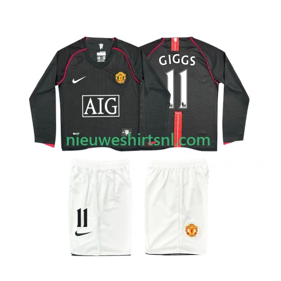 Manchester United Kind Shirt met Bedrukking GIGGS 11 2007 Retro Uit 2008 Lange Mouw