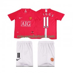 Manchester United Kind Shirt met Bedrukking GIGGS 11 Premier League 2007 Retro Thuis 2008 Korte Mouw