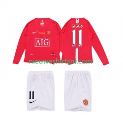Manchester United Kind Shirt met Bedrukking GIGGS 11 Premier League 2009 Retro Thuis 2008 Lange Mouw