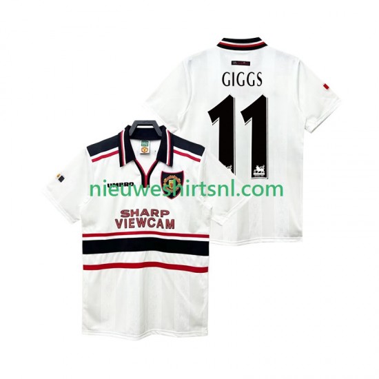 Manchester United Heren Shirt met Bedrukking GIGGS 11 1998 Retro Uit 1999 Korte Mouw
