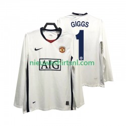 Manchester United Heren Shirt met Bedrukking GIGGS 11 Premier League 2009 Retro Uit 2008 Lange Mouw
