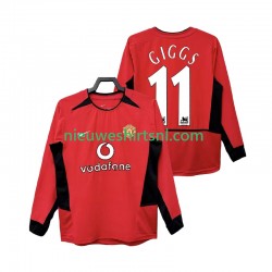 Manchester United Heren Shirt met Bedrukking GIGGS 11 Retro Thuis 2004 2002 Lange Mouw