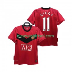 Manchester United Heren Shirt met Bedrukking GIGGS 11 2009 Retro Thuis 2010 Korte Mouw