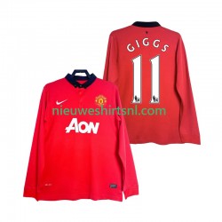 Manchester United Heren Shirt met Bedrukking GIGGS 11 2013 2014 Retro Thuis Lange Mouw