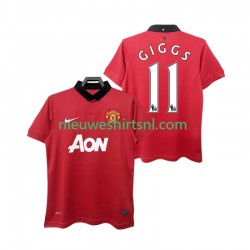 Manchester United Heren Shirt met Bedrukking GIGGS 11 2013 2014 Retro Thuis Korte Mouw