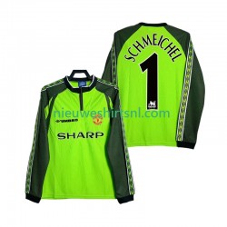 Manchester United Heren Shirt met Bedrukking Doelman SCHMEICHEL 1 1998 2000 Retro Thuis Lange Mouw