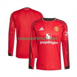 Manchester United Heren Shirt met Bedrukking Thuis 2025-2026 Lange Mouw