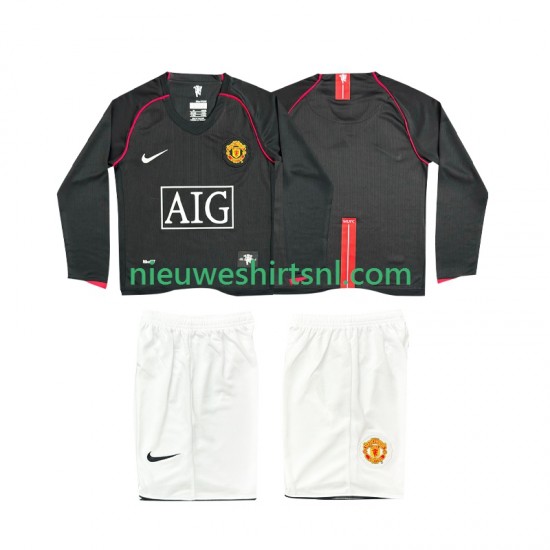 Manchester United Kind Shirt met Bedrukking 2007 Retro Uit 2008 Lange Mouw