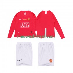 Manchester United Kind Shirt met Bedrukking Premier League 2009 Retro Thuis 2008 Lange Mouw