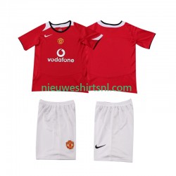 Manchester United Kind Shirt met Bedrukking 2005 Retro Thuis 2006 Korte Mouw
