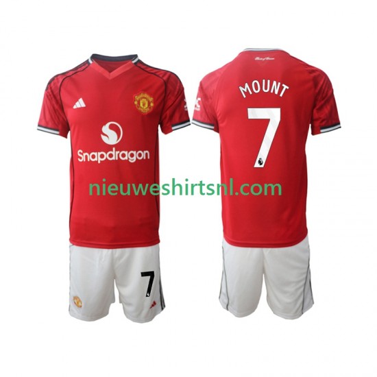 Manchester United Kind Shirt met Bedrukking Mason Mount 7 Thuis 2025-2026 Korte Mouw