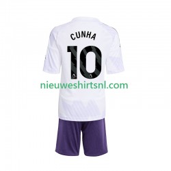 Manchester United Kind Shirt met Bedrukking Matheus Cunha 10 Uit 2025-2026 Korte Mouw