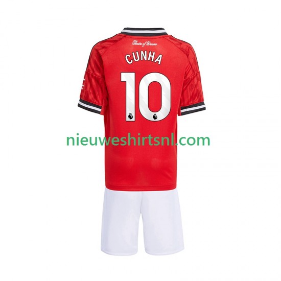 Manchester United Kind Shirt met Bedrukking Matheus Cunha 10 Thuis 2025-2026 Korte Mouw