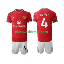 Manchester United Kind Shirt met Bedrukking Matthijs de Ligt 4 Thuis 2025-2026 Korte Mouw