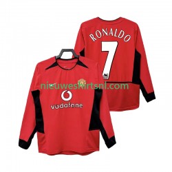Manchester United Heren Shirt met Bedrukking RONALDO 7 Retro Thuis 2004 2002 Lange Mouw