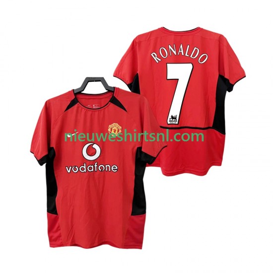 Manchester United Heren Shirt met Bedrukking RONALDO 7 Retro Thuis 2004 2002 Korte Mouw