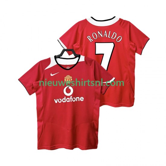 Manchester United Heren Shirt met Bedrukking RONALDO 7 2005 Retro Thuis 2006 Korte Mouw