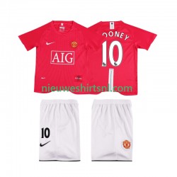 Manchester United Kind Shirt met Bedrukking ROONEY 10 Premier League 2007 Retro Thuis 2008 Korte Mouw