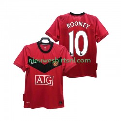 Manchester United Heren Shirt met Bedrukking ROONEY 10 2009 Retro Thuis 2010 Korte Mouw