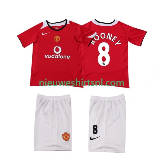 Manchester United Kind Shirt met Bedrukking ROONEY 8 2005 Retro Thuis 2006 Korte Mouw